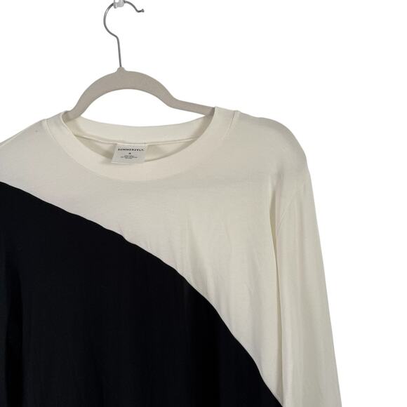 Summersalt The Shield Black White Colorblock Long Sleeve Shirt Womens Medium - Picture 2 of 5